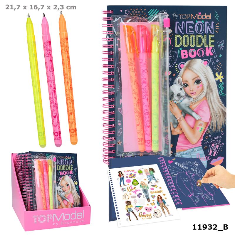 TOPModel Doodle Bog m/neon gelpenne