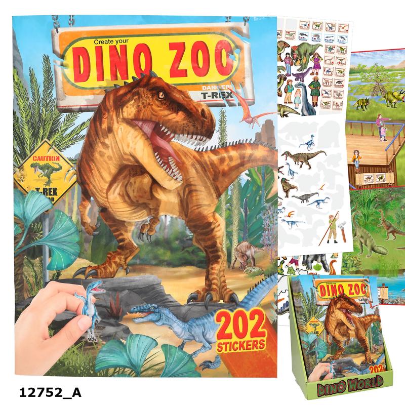 Dino World zoo stickers bog