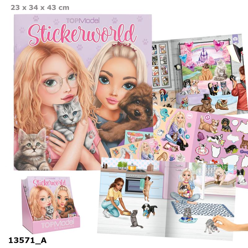 TopModel stickersbog med Kitty and Doggy
