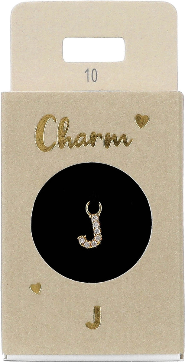Charms til Ørering guld bogstav J