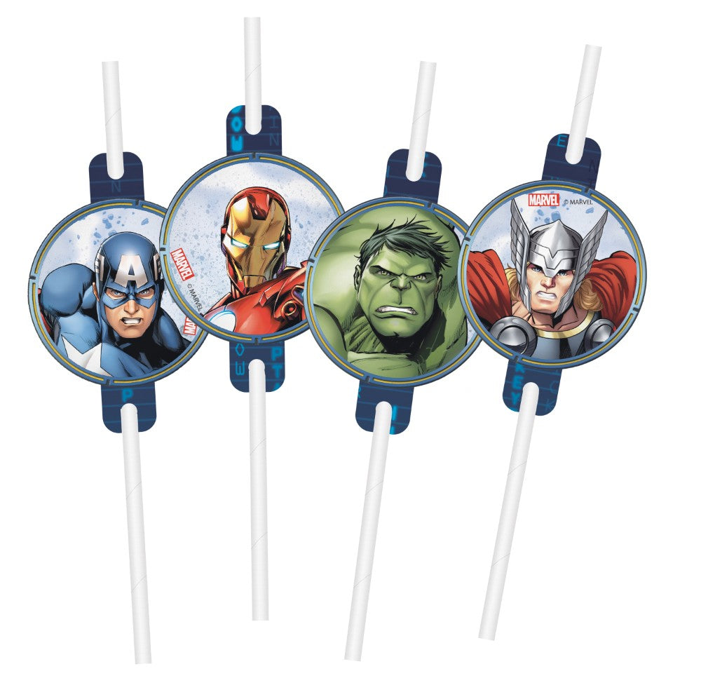Marvel Avengers sugerør 4 stk