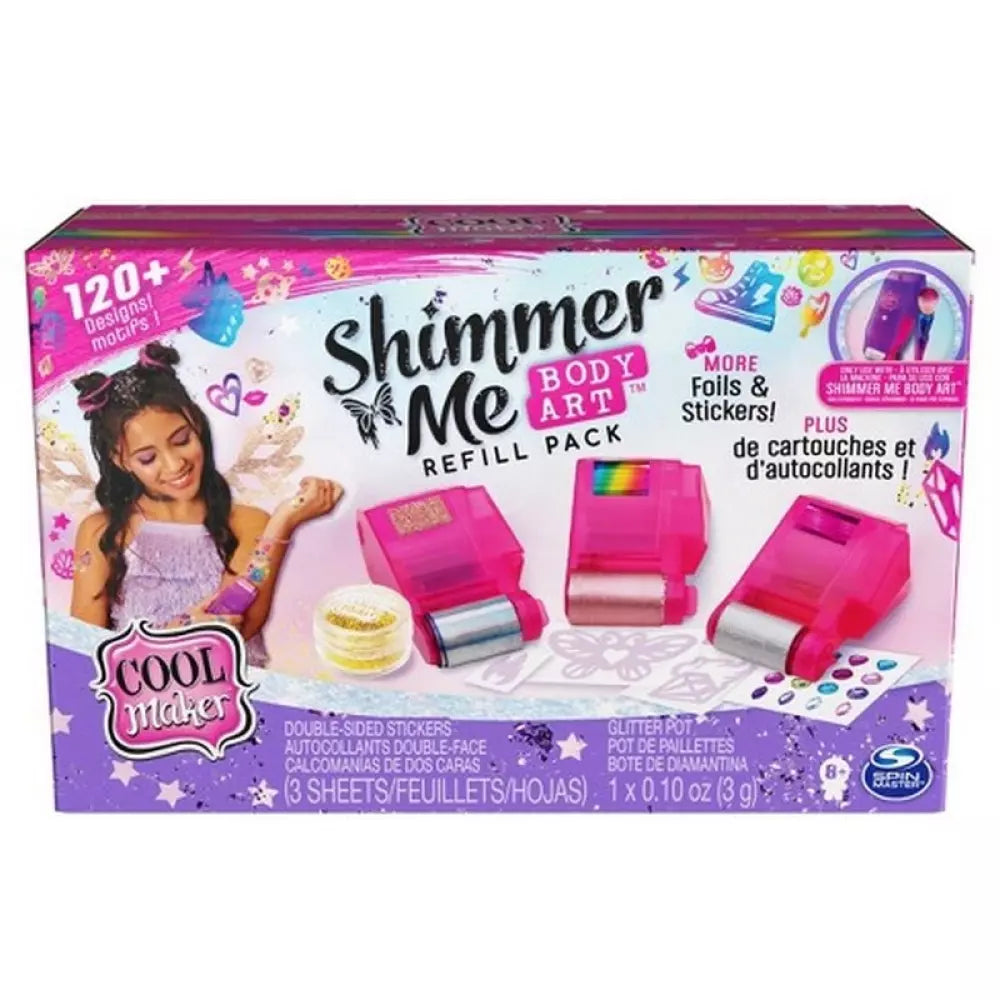 Cool Maker Shimmer Me Body Art Refill w. 3 rollers