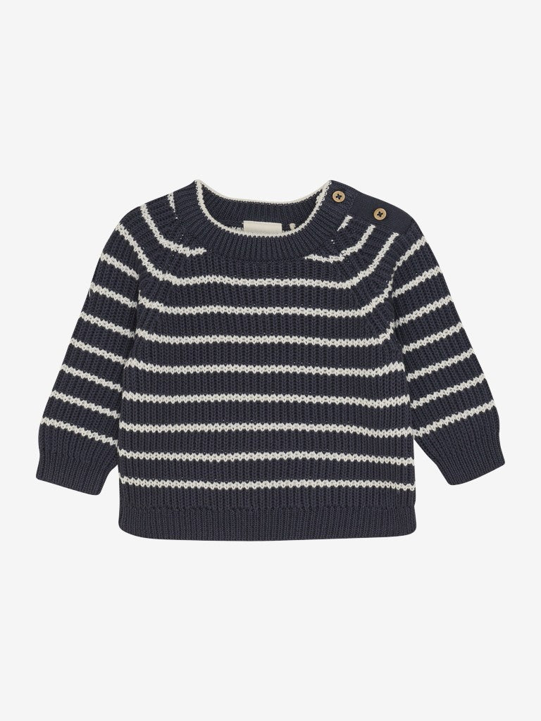 Minymo strikket pullover marineblå 86 cm