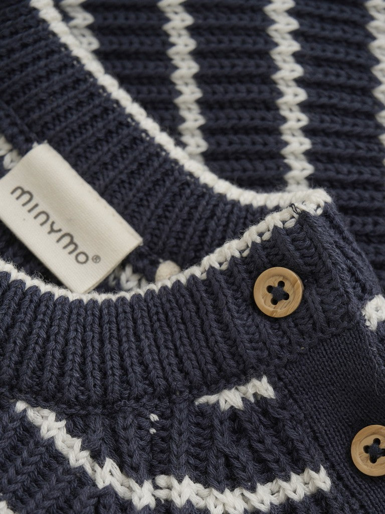 Minymo strikket pullover marineblå 86 cm