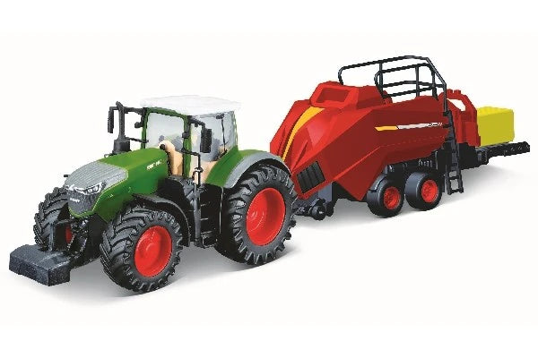 Bburago Traktor med Ballepresser