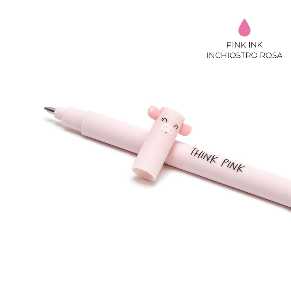 Erasable gel pen, Piggy, rosa