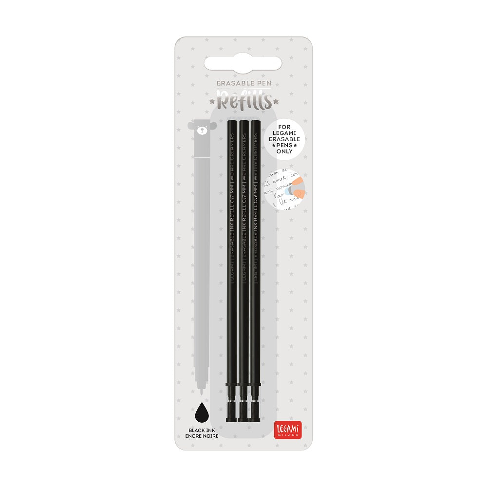 Refills til Erasable gel pens, 3 stk., sorte