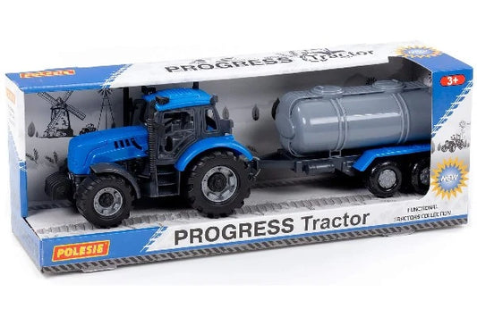 POLESIE Traktor med tankvogn 37x10x11cm, blå