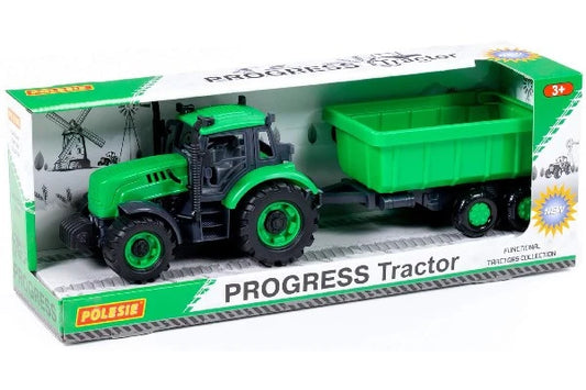 POLESIE Traktor med tippevogn 37x10x11cm, grøn