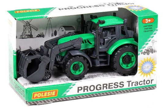 POLESIE Traktor med frontskovl 24,5x10x11cm, grøn