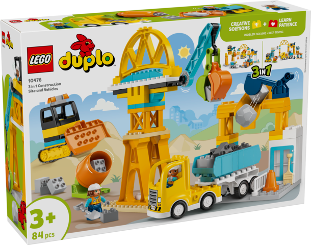 LEGO Duplo 3-i-1 Byggeplads med køretøjer 10476