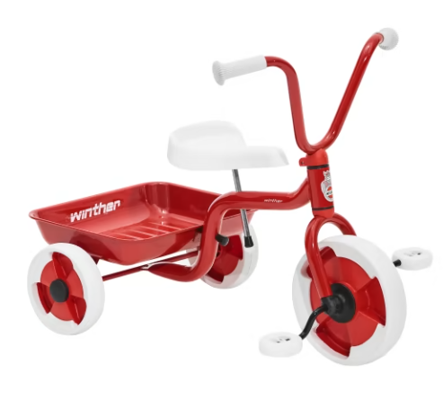Winther trehjulet med lad Rød