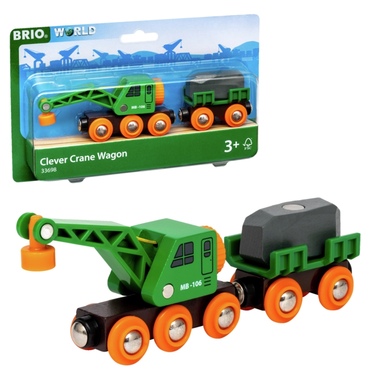 BRIO Togvogn med kran 33698