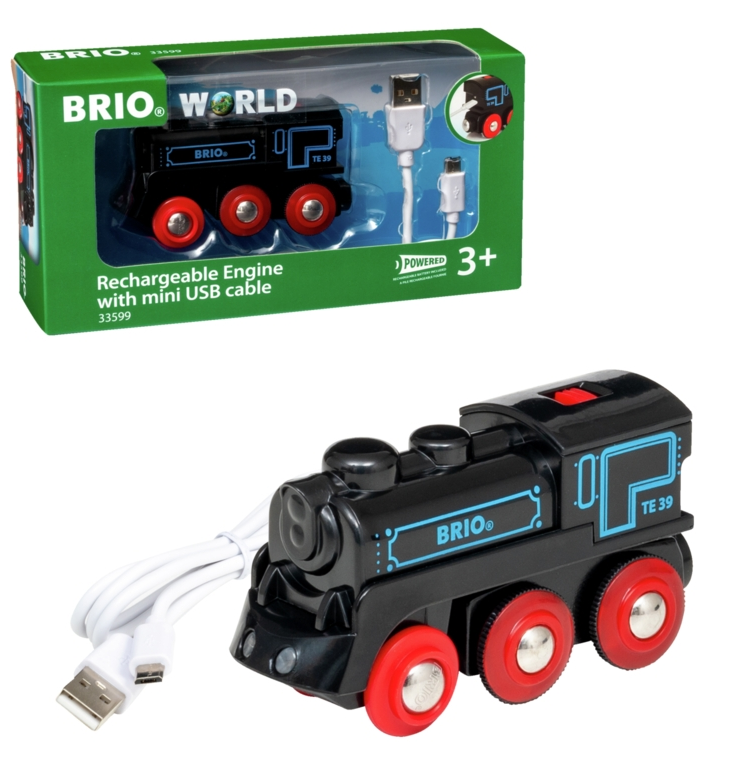 BRIO Genopladeligt lokomotiv m/mini USB-kabel 33599