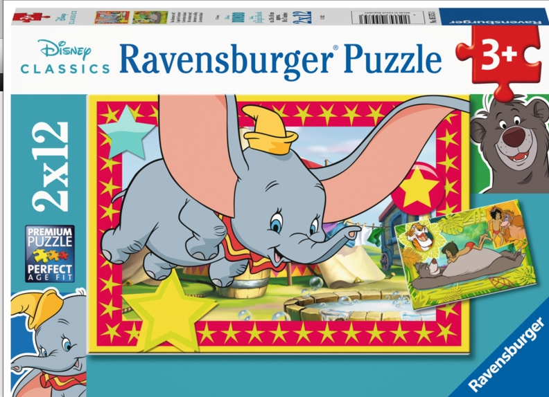 Ravenburger Puslespil Disney Animals 2x12 Brikker