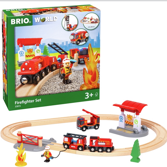 BRIO Togsæt med brandmandstema 33815