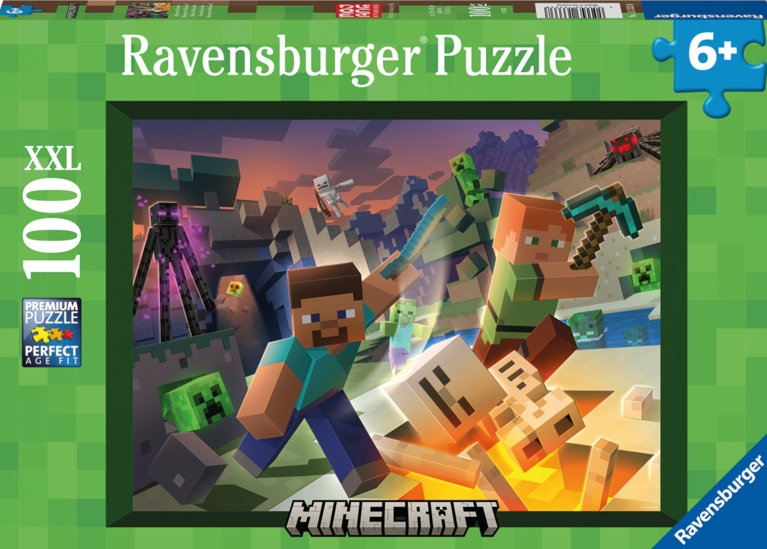 Ravensburger Puslespil Monster Minecraft 100 Brikker