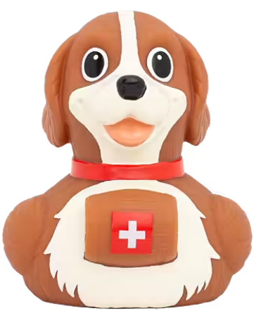 Lilalu badeand Sanktbernhardshund 2498
