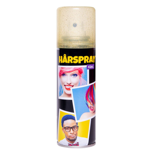 Hårspray med farve guldglitter