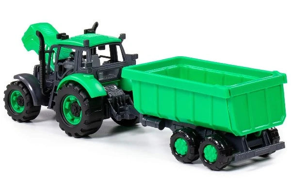 POLESIE Traktor med tippevogn 37x10x11cm, grøn