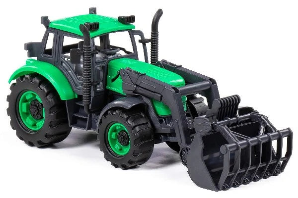POLESIE Traktor med frontskovl 24,5x10x11cm, grøn