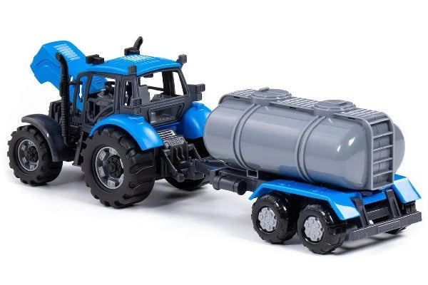 POLESIE Traktor med tankvogn 37x10x11cm, blå