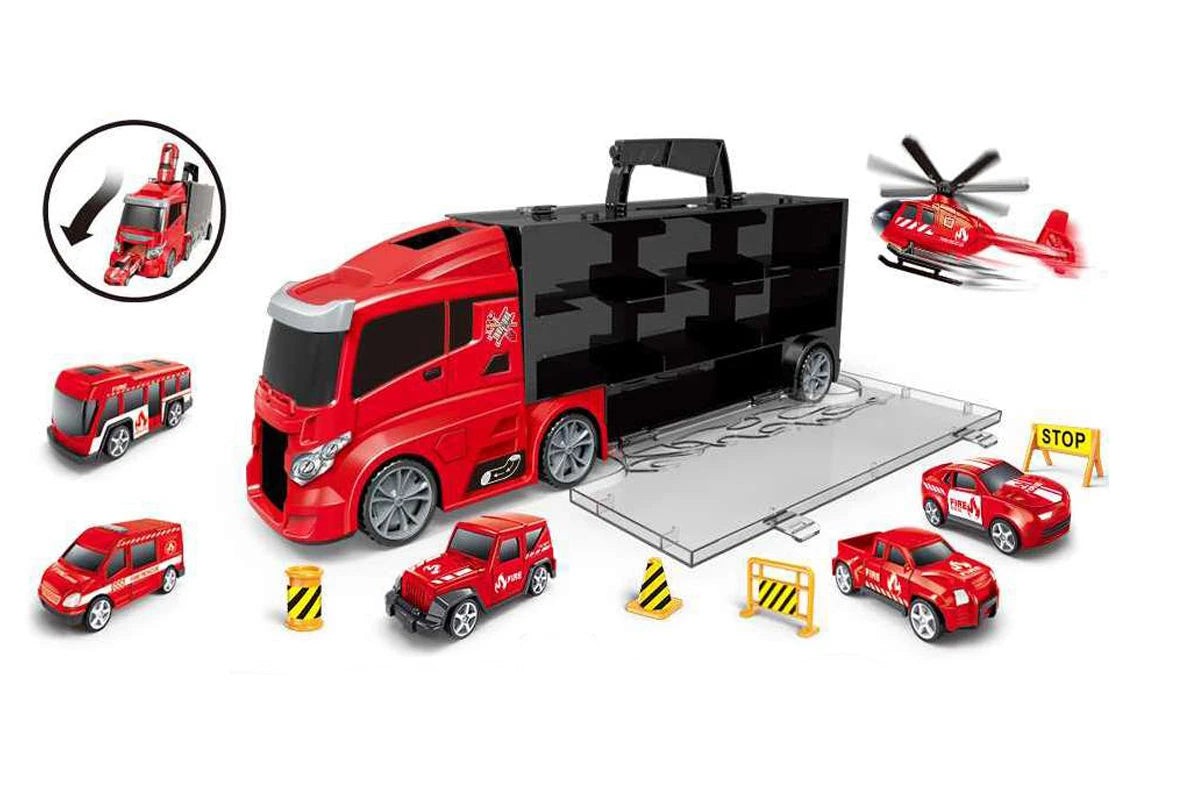 CONTRUCK Lastbil m/redningskøretøjer og skilte, brand