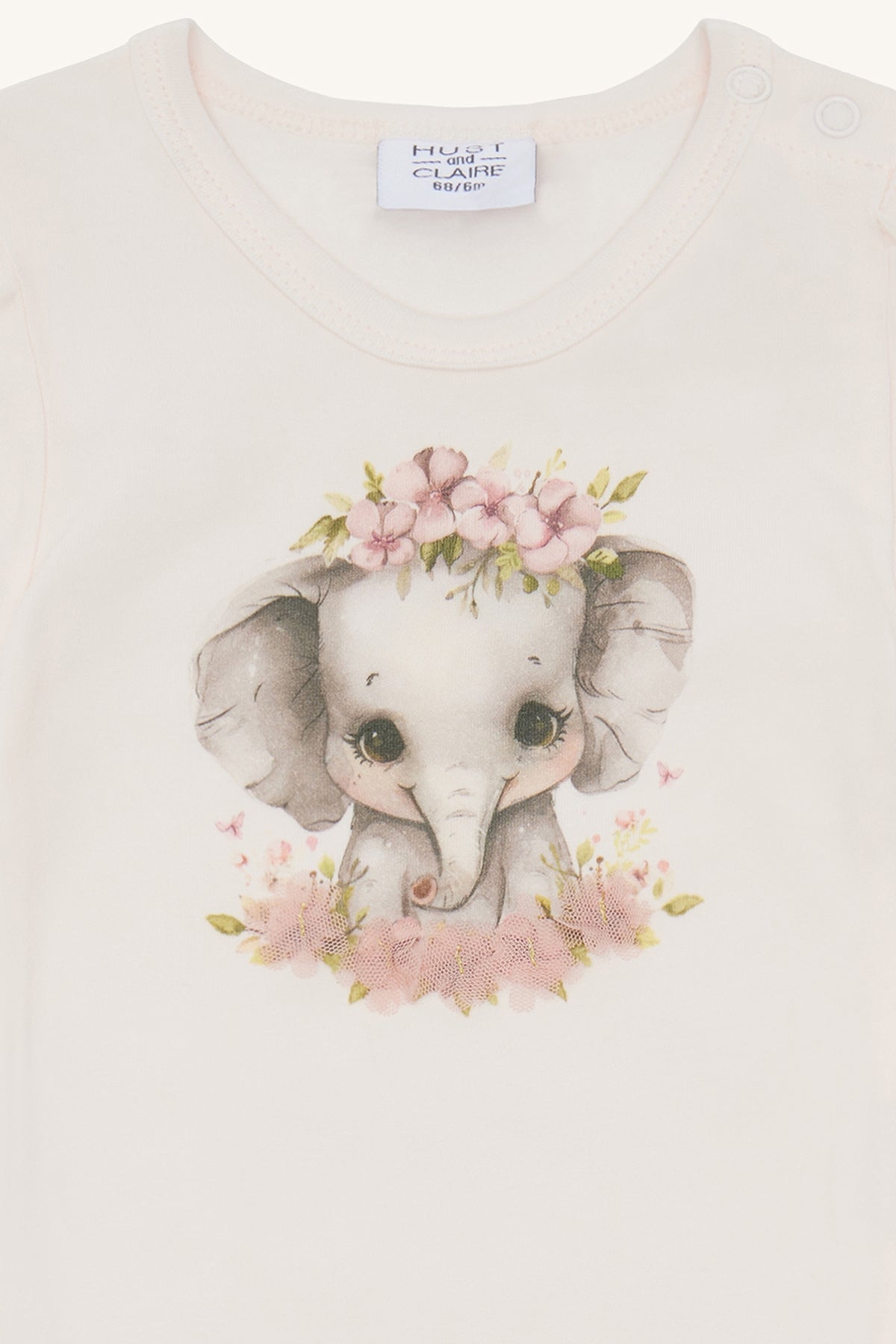Hust and Claire body med elefant hvid 92 cm