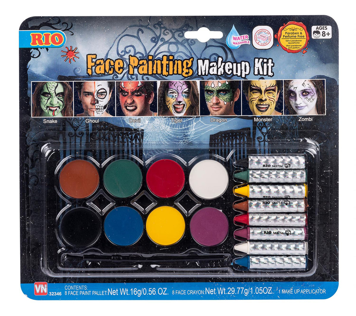 ANSIGTSMAKE-UP 8xSTIFT mm