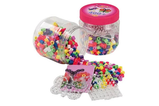Hama maxi 400 perler+2 plader i pink dåse
