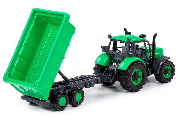 POLESIE Traktor med tippevogn 37x10x11cm, grøn