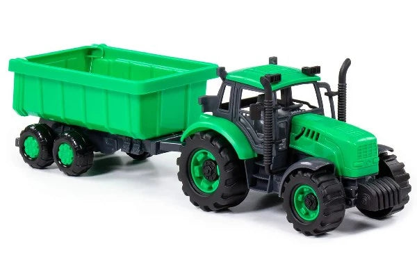 POLESIE Traktor med tippevogn 37x10x11cm, grøn