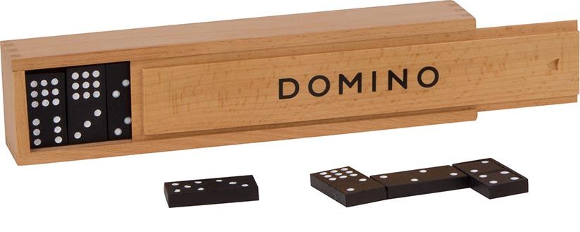 Domino spil i trækasse