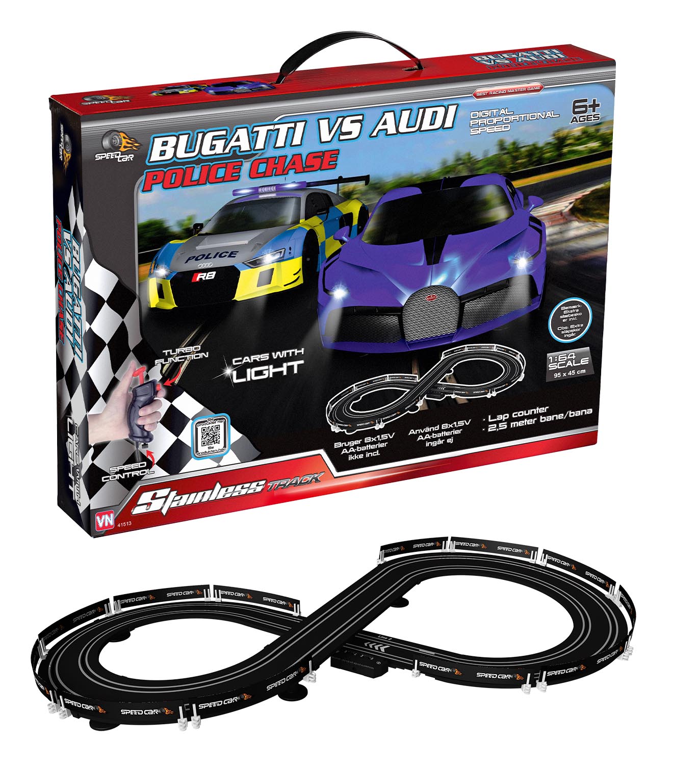 Audi vs. Bugatti police chase racerbane 1:64