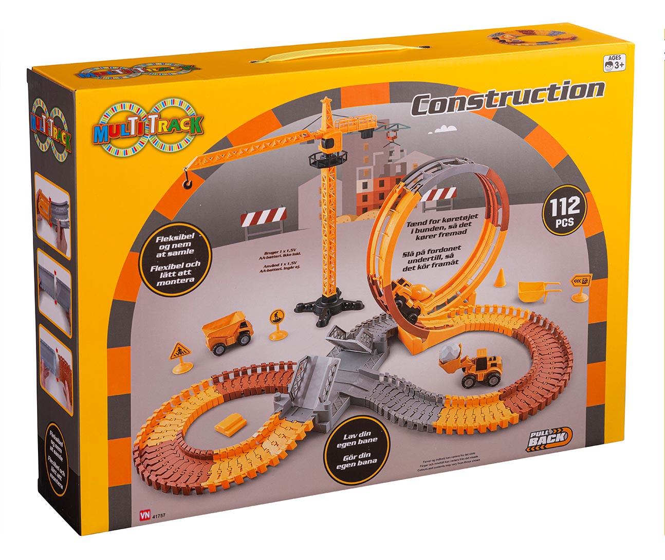Multi Track construction bilbane sæt med 112 dele