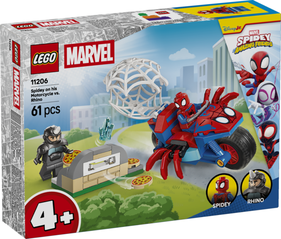 LEGO Marvel Spidey på sin motorcykel mod Rhino 11206