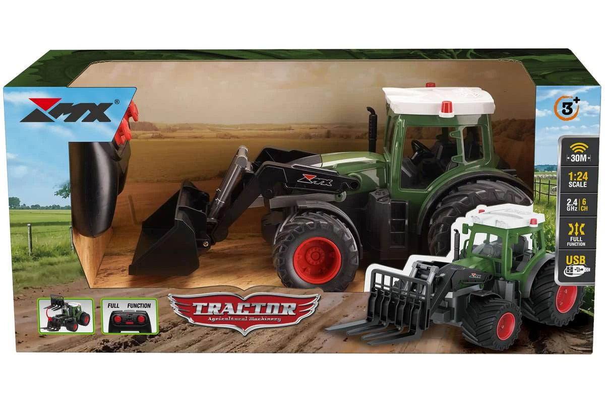 MX R/C Constructions Tractor R/C w/schovel 2,4GHz, 3,7V Li-Ion, green