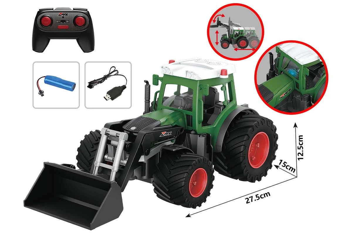 MX R/C Constructions Tractor R/C w/schovel 2,4GHz, 3,7V Li-Ion, green