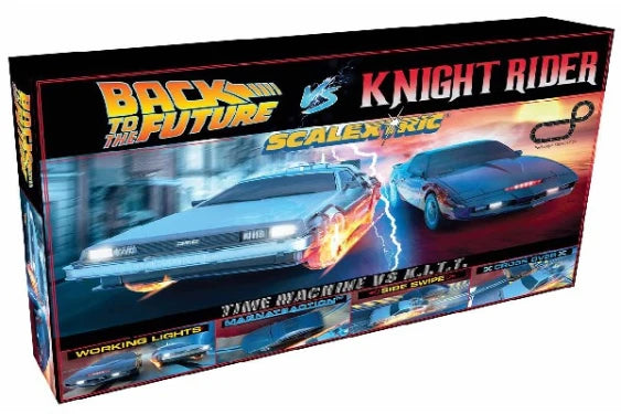 Scalextric Back to the Future vs Knight Rider 1980 Set 1:32 (Kun til afhentning i butikken)