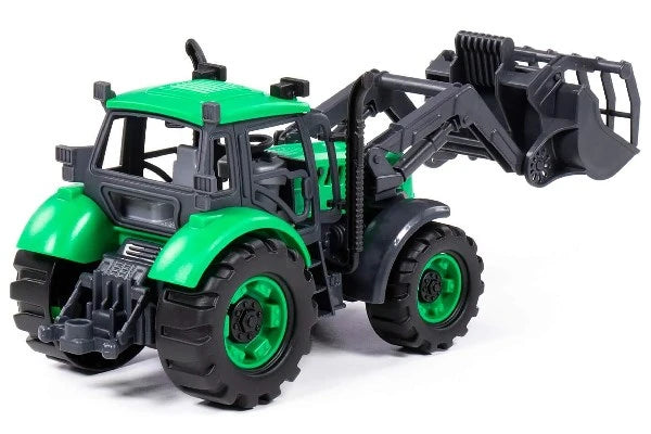 POLESIE Traktor med frontskovl 24,5x10x11cm, grøn