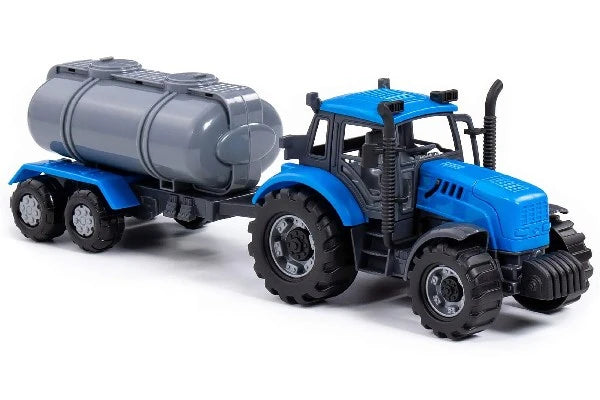 POLESIE Traktor med tankvogn 37x10x11cm, blå