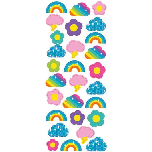 Tinka Stickers regnbuer/sky/blomster med glimmer