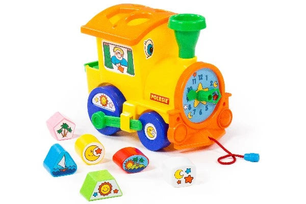 POLESIE Puttekasse tog med klodser 22x14,8x18cm i net