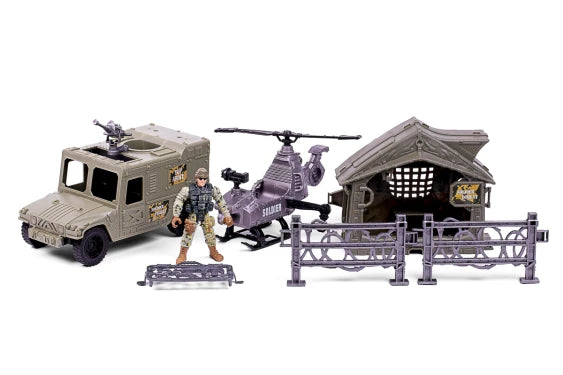 Special Forces Militærsæt m/jeep, helikopter + tilbehør