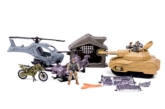 Special Forces Militærsæt m/kampvogn, helikoptere, MC + tilbehør