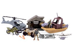 Special Forces Militærsæt m/båd, helikopter, ATV + tilbehør