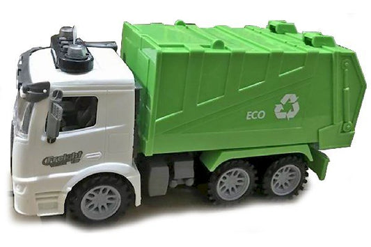 Skraldebilen er med lukket container med Lys og Lyd 1:14
