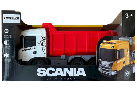 CONTRUCK SCANIA lastbil med tiplad, lys & lyd, 26x10x13,3cm