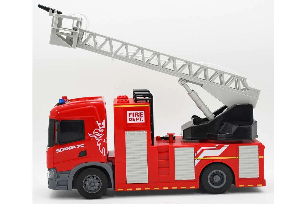 CONTRUCK SCANIA brandbil m/stige, lys & lyd, 31x10x16,3cm