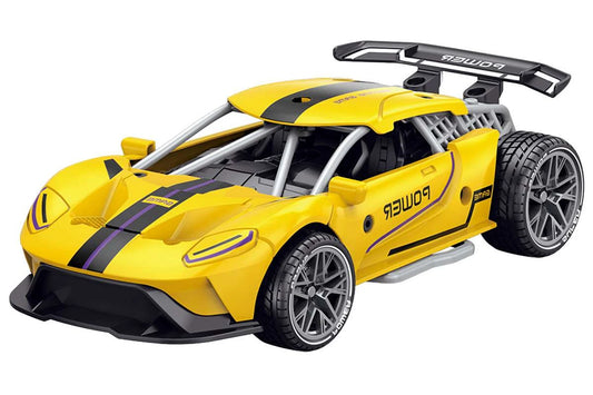 KLX die-cast Die-cast pull back car w/sound & "Try-Me", yellow
